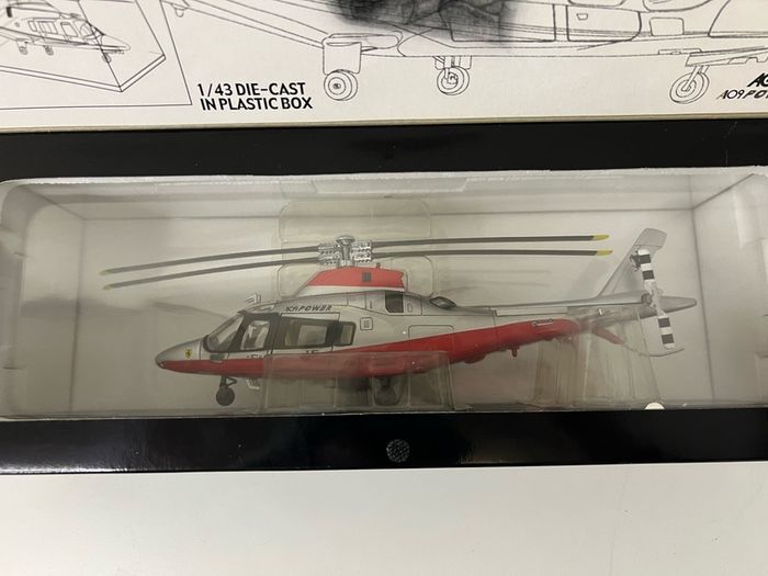 Ferrari Agusta A 109 Power Elite Model Red and Grey Helicopter Diecast 1:43 Scale - New In Box