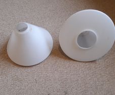 Two Vintage Frosted Glass Ceiling Light Shades
