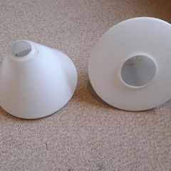 Two Vintage Frosted Glass Ceiling Light Shades