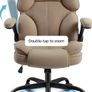 Office Chair,Fabric Desk Chair with 90 Flip up Armrest for Home or Office,Ergonomic Durable with Adjustable Height(Beige) Image 3