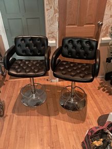 leather stools x 2