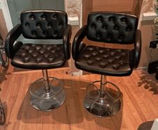 leather stools x 2