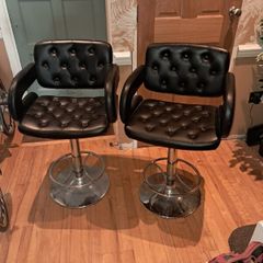 leather stools x 2