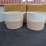 2 X Cream & Gold Storage Baskets Image 4