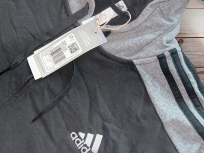 Adidas Zip-Up Hoodie Black & Grey