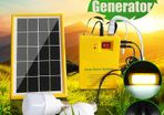 Solar Panel Generator System Portable Home Kit LED Light USB Camping Tent Camper Van Tent Charger W/ 2 Bulbs
