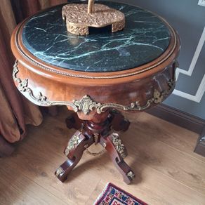 round marble top antique table