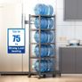5 Tier Metal Shelving Unit, 360 Swivel Wheels for Kitchen Thick steel rack, 42.5x31x151H, 8cm adjust, 75kg, anti-slip fixed feet & easy-roll wheels, sturdy, for bath, garage, office Image 6