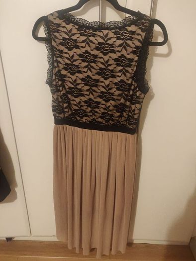 Boohoo Black and Nude Lace Dress