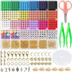 4100Pcs Clay Beads Bracelet Making Kits for Girls,Friendship Bracelet Making Kit,Jewellery Making Kit Clay Bead Sets for Kids & Adults to Make Necklaces, Earrings and DIY Crafts Gift