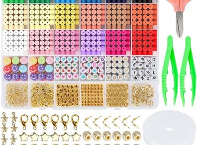 4100Pcs Clay Beads Bracelet Making Kits for Girls,Friendship Bracelet Making Kit,Jewellery Making Kit Clay Bead Sets for Kids & Adults to Make Necklaces, Earrings and DIY Crafts Gift