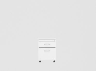 NEW White Two Drawer Lockable Mobile Pedestal
