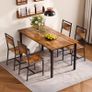 Dining Chairs Set of 4 with Metal Frame and Backrest, Easy to Assemble Leather Side Chair Image 7