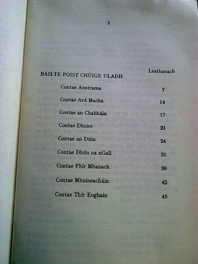 Ainmneacha Gaeilge na mBailte Poist i gCuige Uladh Ireland Irish language Ulster