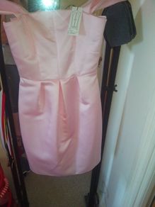 New Closet Pale Pink Satin Dress