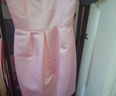 New Closet Pale Pink Satin Dress