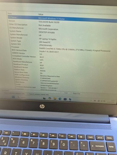 HP Laptop 14-bp0xx,i5 7th gen,8gb,128ssd,14" Screen,Windows 11