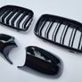 BMW 3 Series E90 E91 Lci Kidney Grilles & Mirror Covers Set Brand New Image 3