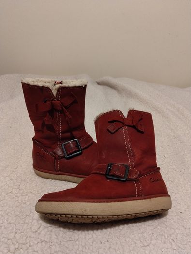 Clarks Kids Red leather Boots