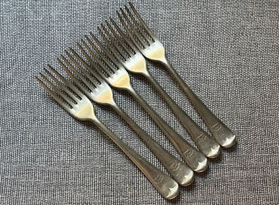 Set of 5 vintage dining forks from the historic Imperial Hotel, Newry