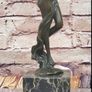 Art-Deco Dancing Woman (36cm) - Bronze, Marble, Signed Image 2