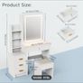 Vanity Desk with Mirror and  Bedside Table Image 2