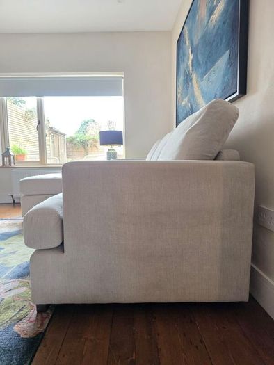 DFS Large Light Grey L-Shaped Corner Sofa with Chaise - 255cm