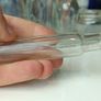 493 - Set of 6 Vintage Clear Glass Screw Cork Top Collectible Decorative Bottles and Jars Image 2