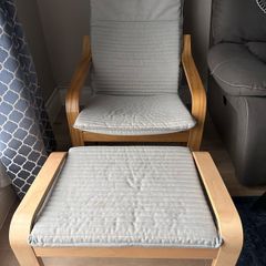 ikea Poang armchair with foot rest