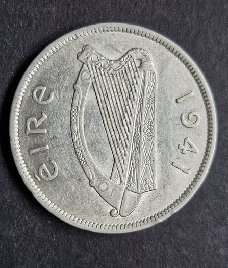 Ireland 1941 Silver Half Crown coin.
