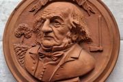 Vintage Terracotta Large Heavy  Plaque of W.E.G.  William Ewart Gladstone Prime Minister of England for 4 Terms