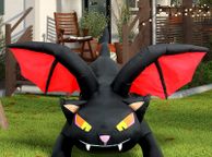 main image for ad _Kalolary 6 Feet Halloween Inflatable Black Cat with Bat Wings Decoration Outdoor Built-in LEDs for Halloween Yard Garden Decorations Shopping Centre Party Decoration