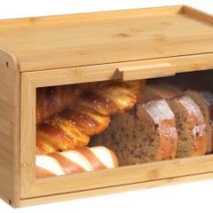 Brand New Breadbins for Kitchen Natural Rectangle Bamboo Bread Bin