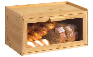 Brand New Breadbins for Kitchen Natural Rectangle Bamboo Bread Bin