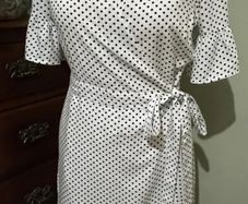Karen Millen White Polka Dot Wrap Dress