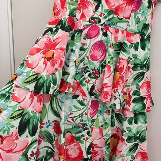 Savida Floral Tiered Maxi Dress With Puff Sleeves - EUR 38 / Small (S)