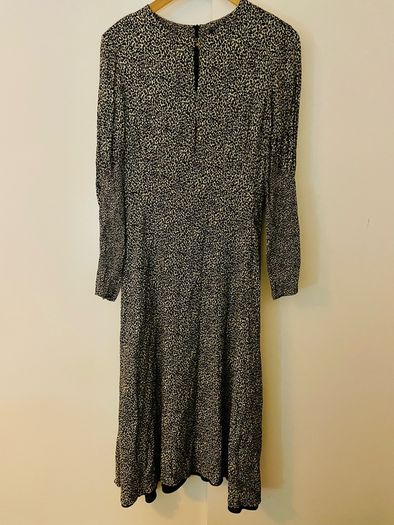 Massimo Dutti Leopard Print Fully Lined Midi Dress Size 12