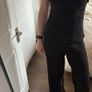 Zara black plisse pleated co ord set top and pants size S Image 2