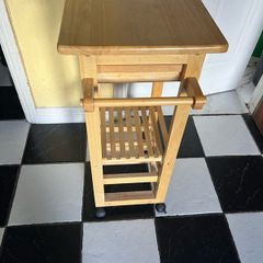 small  wooden trolley with 4 wheels for sale