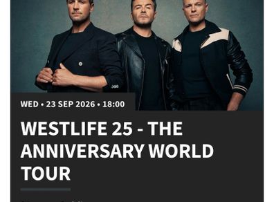 Westlife Tickets 3 Arena