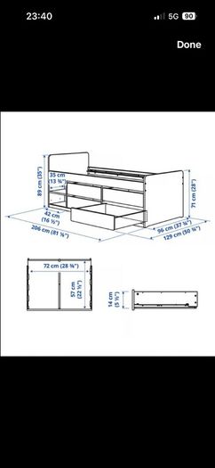 Single bed with storage
