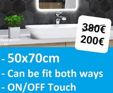 LED Bathroom Mirror Antifog Demister 50x70cm Makeup Cosmetic Bright Light