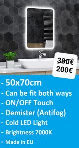 LED Bathroom Mirror Makeup Cosmetic Vanity Bright Light Touch Switch