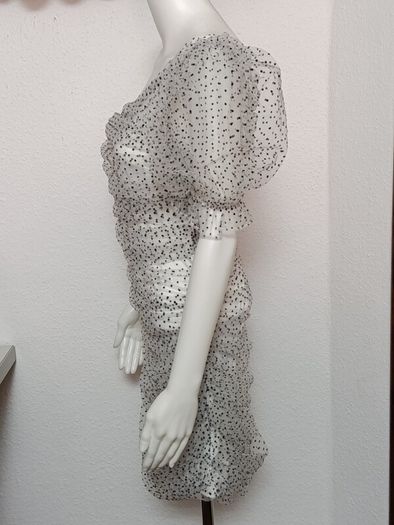 Missquided white/black dot mini dress
