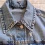 Unisex denim cotton distressed jacket in very good condition see last three photos for exact measurements FREE STANDARD POSTAGE INCLUDED Image 3