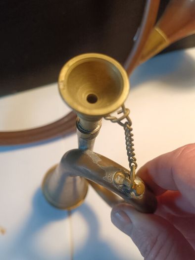 A Pair of Copper and Brass Horns