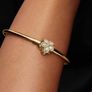 Pandora Pave Bezel Flower Bangle Gold P Size 20cm Brand New Image 4