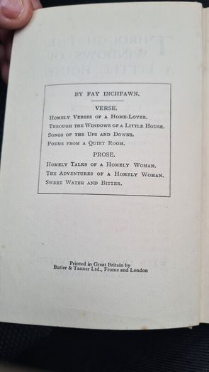 Through The Window Of A Little House By Fay Inch Fawn. Hardback In Good Condition.