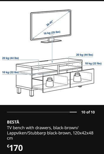 Besta tv bench