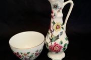 Vintage old Foley Chinese rose vase &amp; bowl